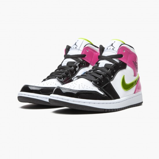 Repsneakers Air Jordan 1 Mid White Black Cyber Pink CZ9834-100 Shoes