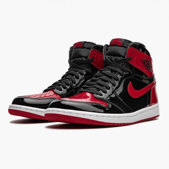 Repsneakers Air Jordan 1 Retro High OG Patent Bred Red 555088-063 Shoes