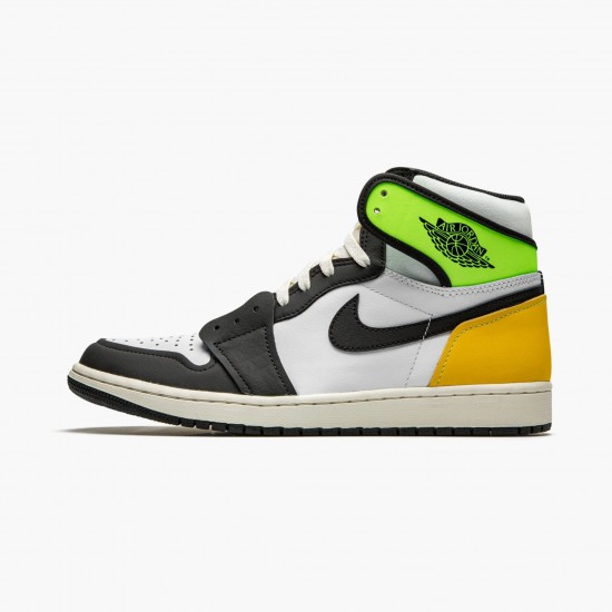 Repsneakers Air Jordan 1 Retro High White Black Volt University Gold 555088-118 Shoes