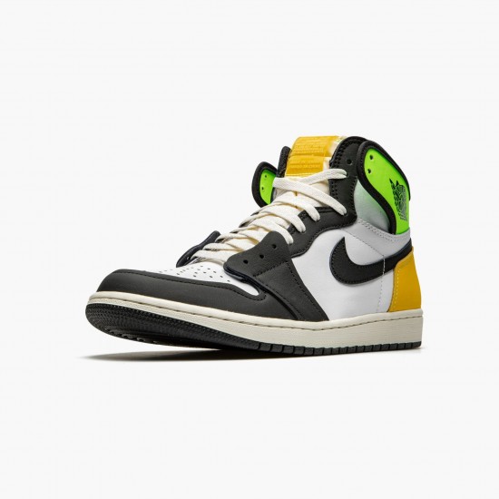 Repsneakers Air Jordan 1 Retro High White Black Volt University Gold 555088-118 Shoes