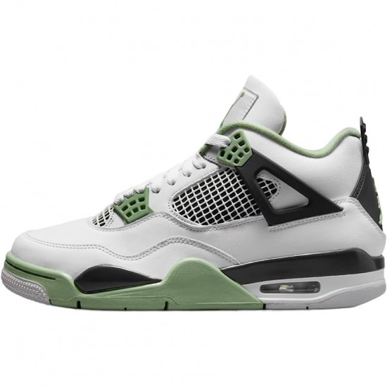 Repsneakers Air Jordan 4 Retro White Oil Green Dark Ash AQ9129-103 Shoes