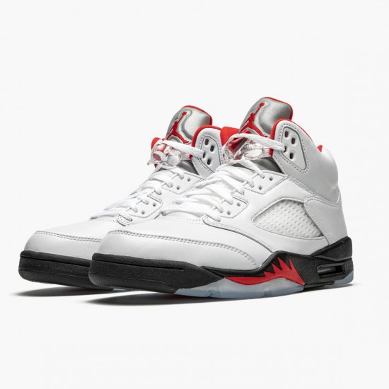 Repsneakers Air Jordan 5 Retro Fire Red Silver Tongue DA1911-102 Shoes