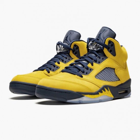 Repsneakers Air Jordan 5 Retro Michigan 2019 AmarilloCollege Navy CQ9541-704 Shoes