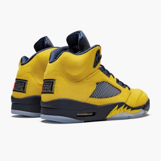 Repsneakers Air Jordan 5 Retro Michigan 2019 AmarilloCollege Navy CQ9541-704 Shoes