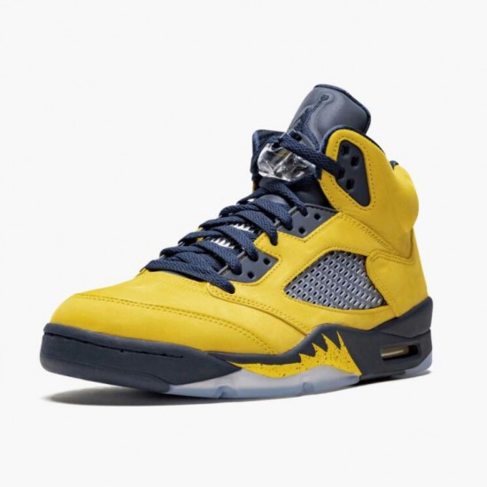 Repsneakers Air Jordan 5 Retro Michigan 2019 AmarilloCollege Navy CQ9541-704 Shoes