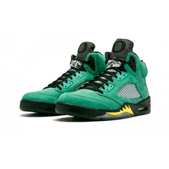 Repsneakers Jordan 38 High Retro Oregon Ducks BLACK/YELLOW STRIKE-AP GREEN BLACK 454803 535 Cheap