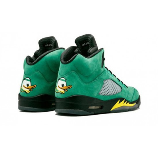 Repsneakers Jordan 38 High Retro Oregon Ducks BLACK/YELLOW STRIKE-AP GREEN BLACK 454803 535 Cheap