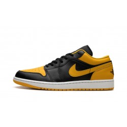 Nike Air Jordan 1 Low Mens Yellow Orche 553558-072 Shoes